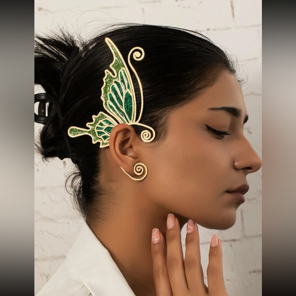🦋 Stunning Pierce-less Colorful Butterfly Wing Ear Cuff Jacket 🦋
